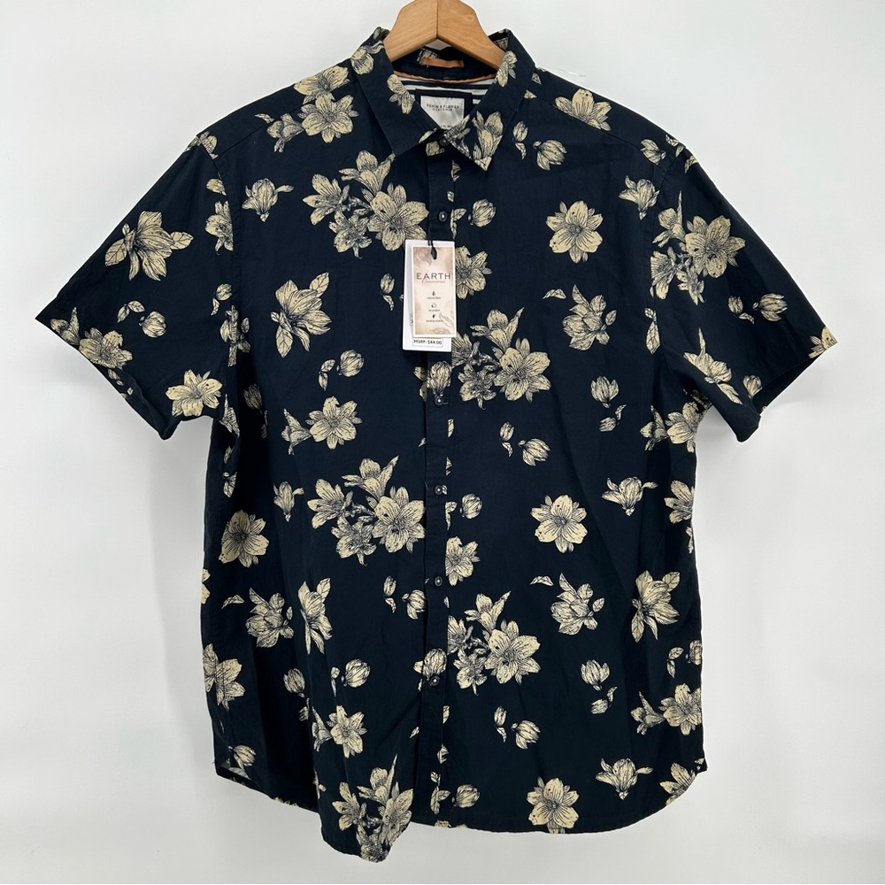 Denim & Flower Ricky Singh Shirt Mens Size XL Hawaiian Floral Print NWT MSRP $44